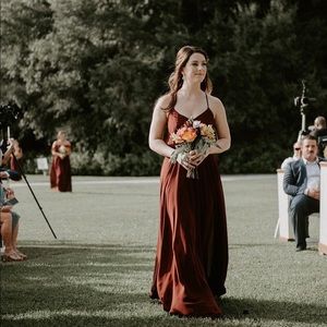 Revelry Kaia bridesmaid dress in Marsala